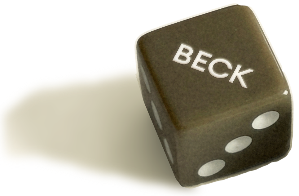 Dice with Beck's name on it