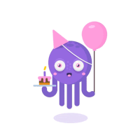 GIF happy birthday, octopus, birthday cake, best animated GIFs cake, birthday, feliz cumpleanos, wish, free download happy, birthday party, octo, balloon, birthday card 