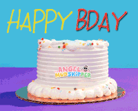 GIF happy birthday, birthday, angel, best animated GIFs oscar, strawberry, mudskipper, birthday cake, free download mudskipperangel, angel the mudskipper, 