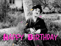 GIF happy birthday, birthday, happy birthday funny, best animated GIFs charlie chaplin, hbd, birthday card, free download 