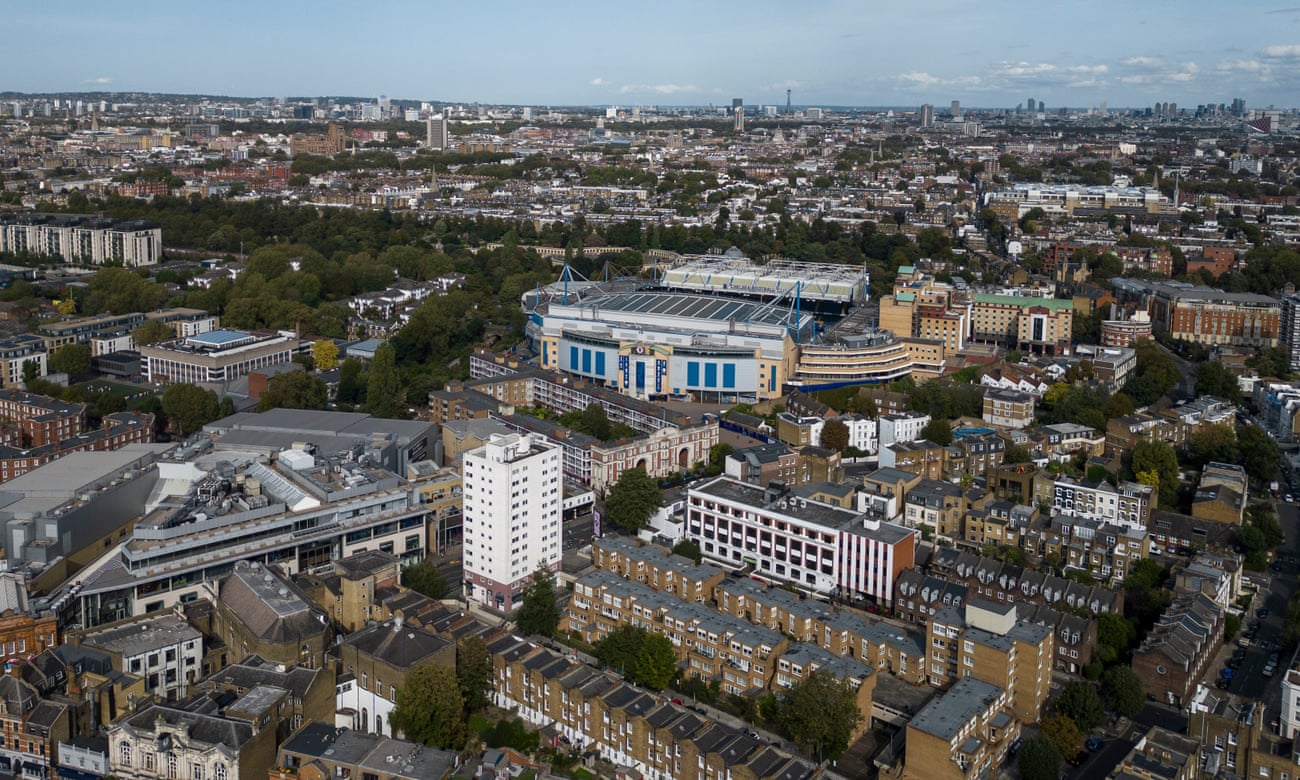 A view of Stamford Bridge and its environs.
