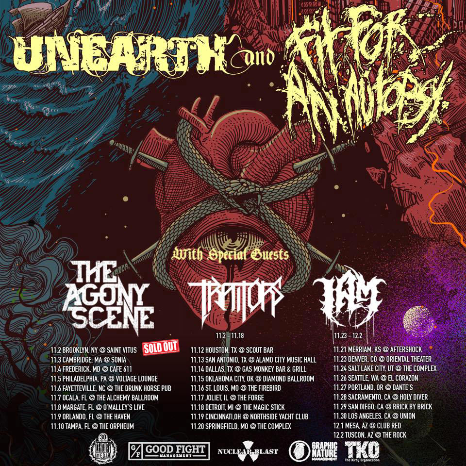 UNEARTH Kick Off US Tour in Brooklyn, NY