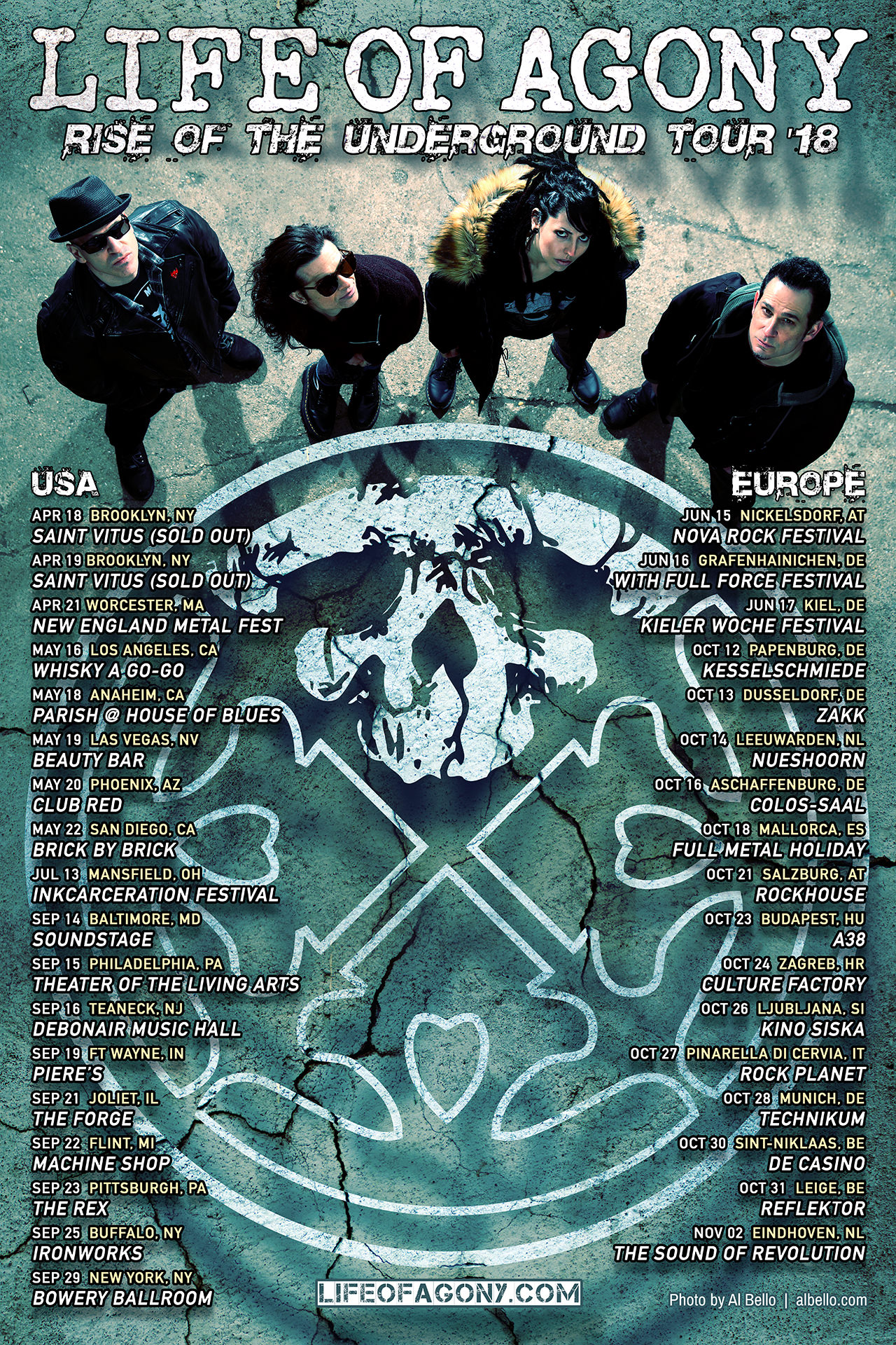 LIFE OF AGONY Announce "Rise of the Underground Tour 2018"