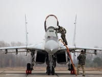 Ukraine pilot MiG-29 fighter jet