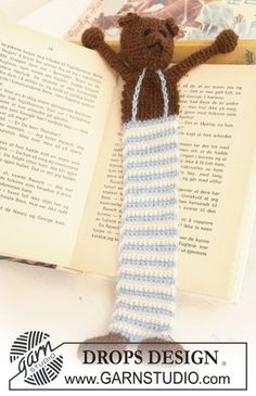 Image result for Crochet DROPS bookmark with teddy in ”Alpaca”.