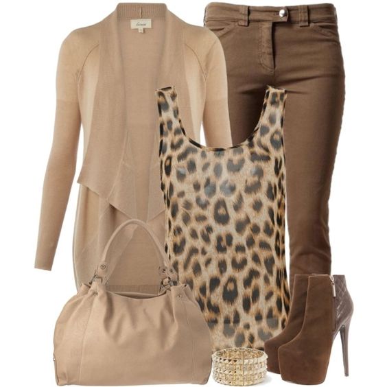 Animal Print Tank. Cute except for  the shoes,wouldn't be able to handle that heel.