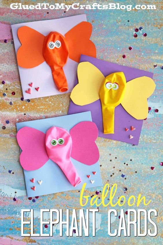 Silly and simple balloon elephant cards! A great craft for kids this summer!