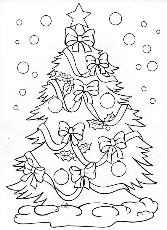 Christmas tree - coloring page