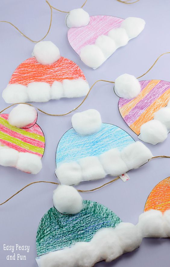 Winter Hats Craft for Kids - Perfect Classroom Winter Craft With Free Printable