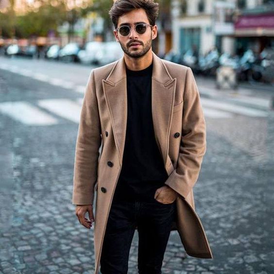 Gentle Plain Lapel Collar Slim Button Woolen Long Coat – ChicMay