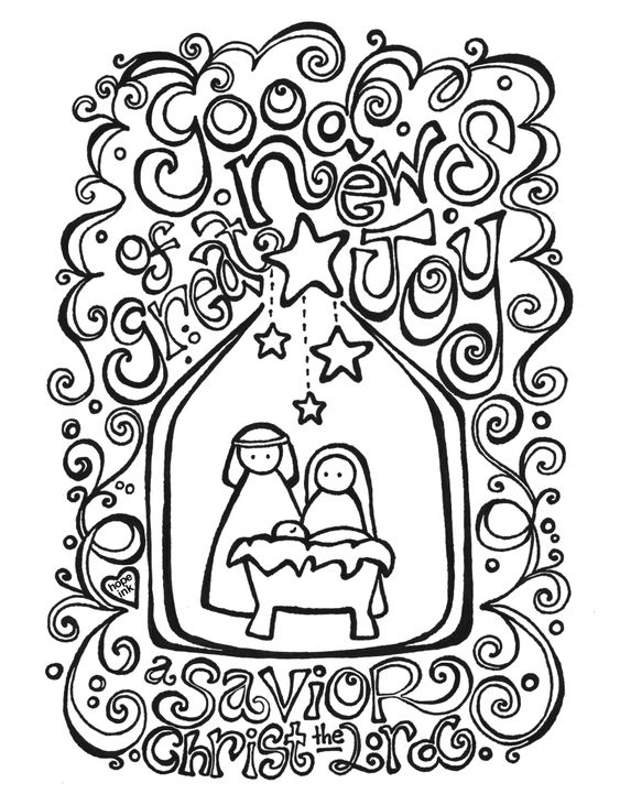 Touching Hearts Nativity Scene Coloring Pages