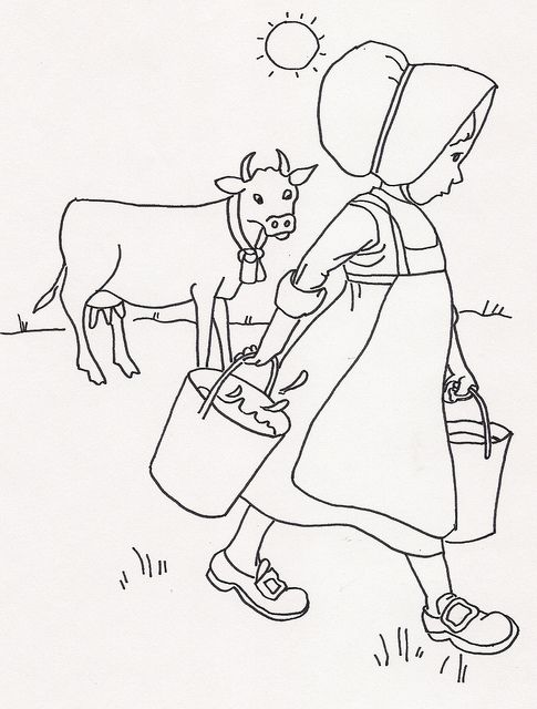 Girl w Milk in Pail From Milking Cow by JenineMD, via Flickr