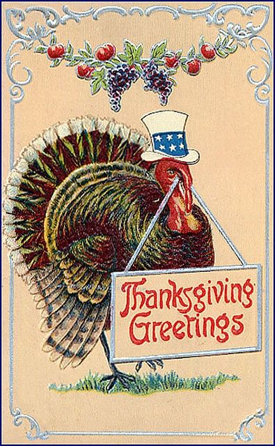 Uncle Turkey Vintage Thanksgiving Postcard