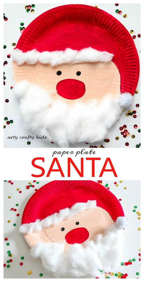 Arty Crafty Kids - Seasonal - Easy Chrsitmas Craft - Paper Plate Santa - Super cute and Super Adorable Paper Plate Santa - An easy and fun Christmas Craft for Kids. Perfect for little hands and independent crafting. #craftideas