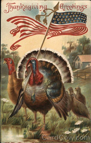 Thanksgiving Greetings PatrioticPostmark/Cancel: 1909 Nov-17  Cleveland, OH