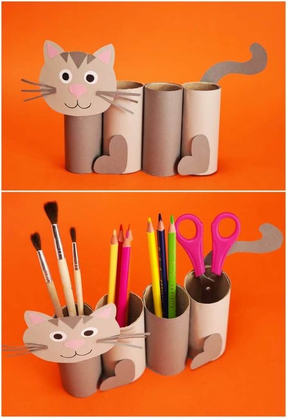 This cute Paper Roll Cat Craft is a great back to school craft and fun recycled project to get kids excited for school!