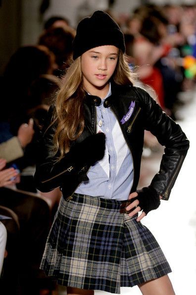 A model walks the runway at the Ralph Lauren Fall 14 Children's Fashion Show in Support of Literacy at New York Public Library on May 19, 2014 in New York City.