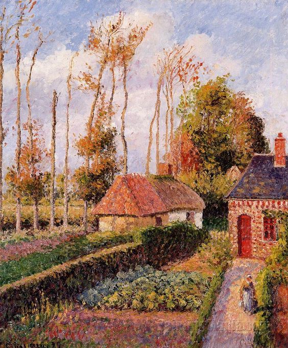 Varengeville, Sunset - Camille Pissarro Paintings