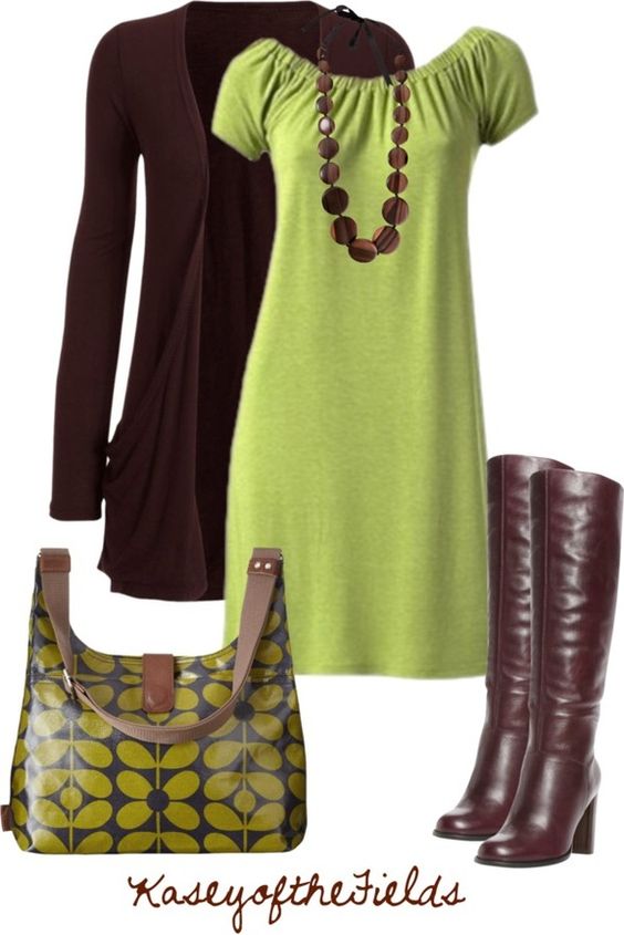 Browns and Greens by kaseyofthefields on Polyvore