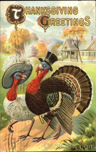 Thanksgiving Greetings Fantasy Postmark: 1910 Nov-22 PM City: New York PM State: N. Y