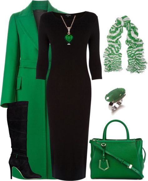 Gorgeous green with black. Love this look.
