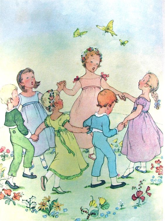 Marjorie Torrey illustration for 'Favorite Nursery Songs' compiled by Phyllis Brown Ohanian (1956).