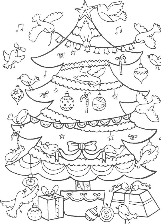 Kerstboom kleurplaat kerstmis kerst christmas coloring colouring picture