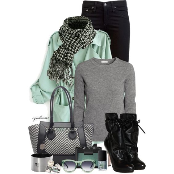 "Mint & Gray" by cynthia335 on Polyvore