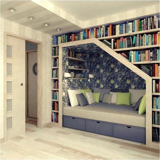 Or just curl up in this book nook and never leave. | 17 Beautiful Rooms For The Book-Loving Soul