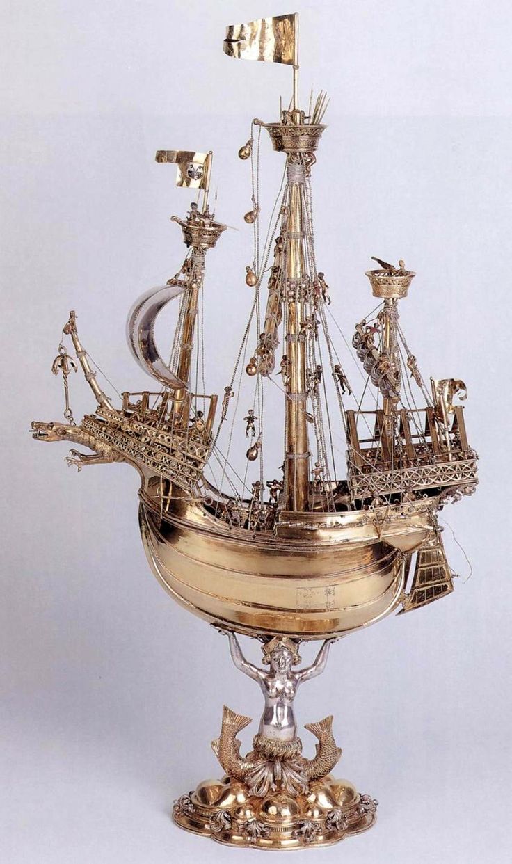 Image result for NEF, silver or gold, ship-shaped stand