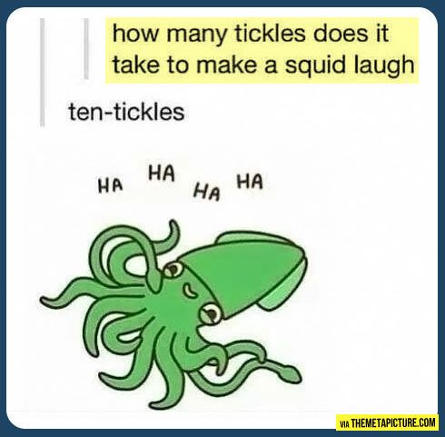 Image result for How many tickles does it take to make an octopus laugh? 10-tickles.