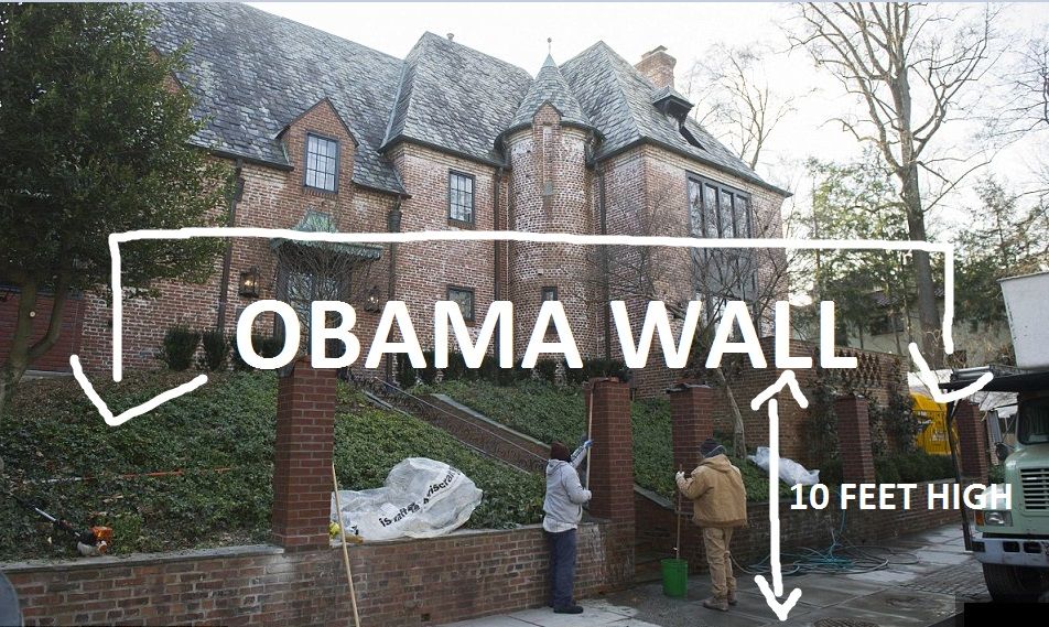 Image result for obama wall around house