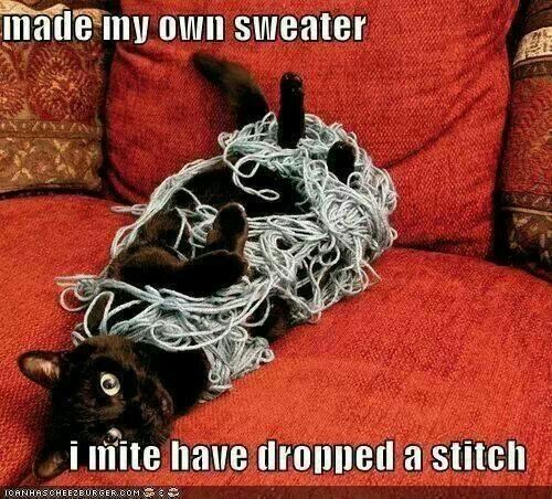 Image result for made my own sweater i dropped a stitch