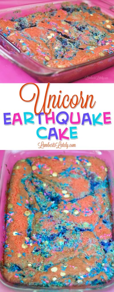 Unicorn Earthquake Cake || Rich Fruity Cake || Frosting Berry Strawberry Jello Mix Kool Aid || Frappuccino