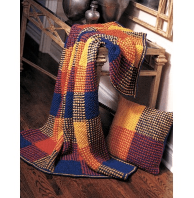 plaid knit blanket