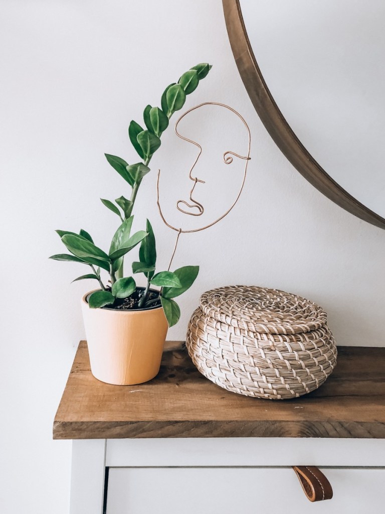 DIY copper Wire Abstract Face Sculpture + Plant Stake