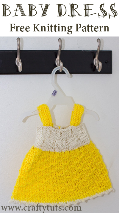 Baby dress - Free knitting pattern. Free knitting pattern to create a little baby dress that would fit a newborn to a 3 to 4 months old approximately.