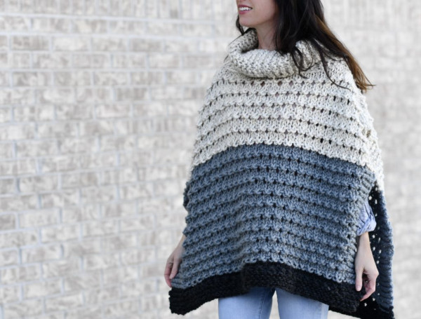 bulky poncho knitting pattern