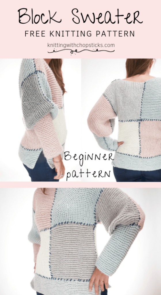 Block sweater free knitting pattern