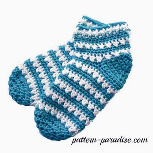 Free Crochet Pattern - X Stitch Slipper Socks by Pattern-Paradise.com