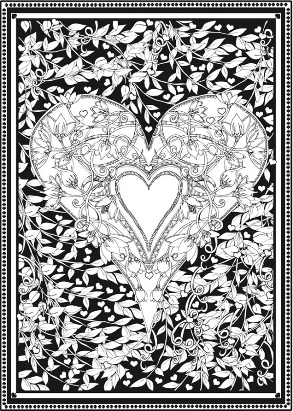 Freebie: Valentine Heart Coloring Page