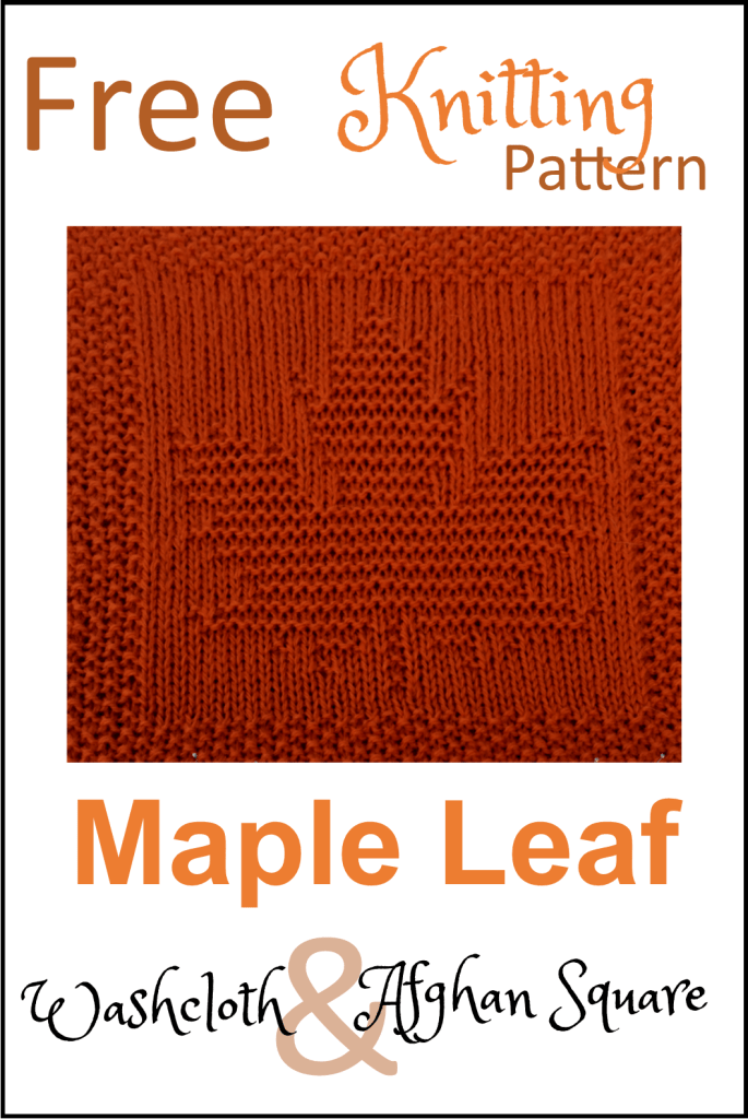 Free Maple Leaf Washcloth Afghan Square Knitting Pattern