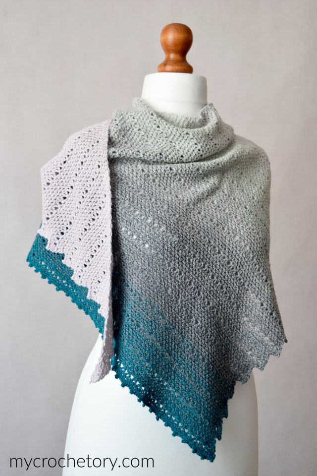 Willow Shawl - free crochet pattern with easy crochet stitches on my blog www.mycrochetory.com