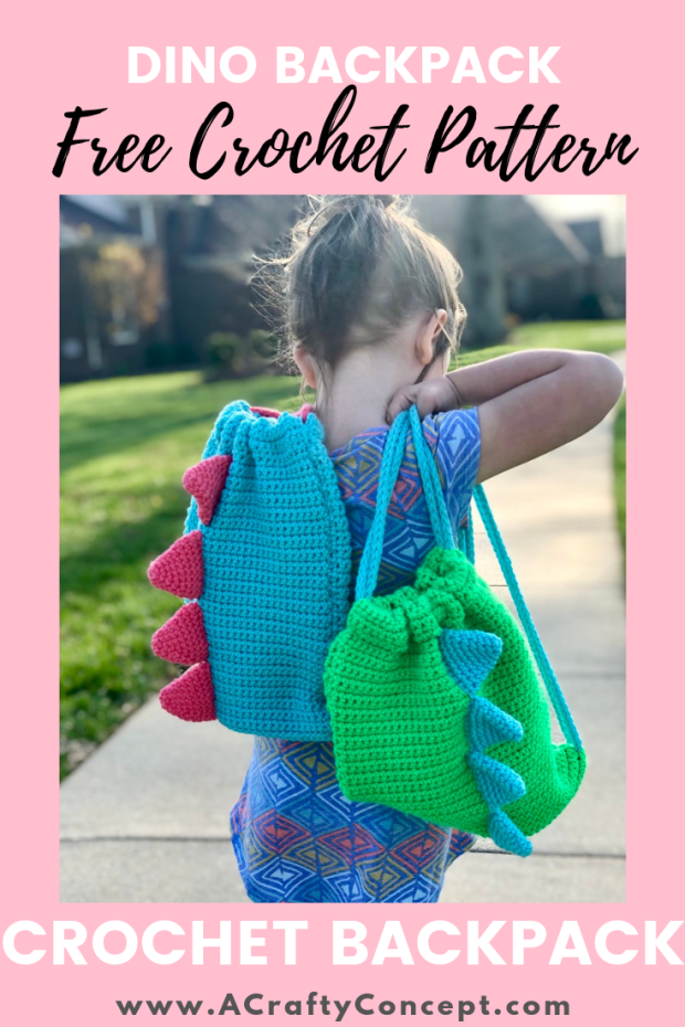 Easy Crochet Dinosaur Backpack- Simple Free Pattern With Video