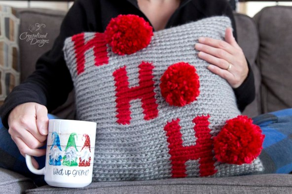 Ho Ho Ho Holiday Pillow Cover Crochet Pattern