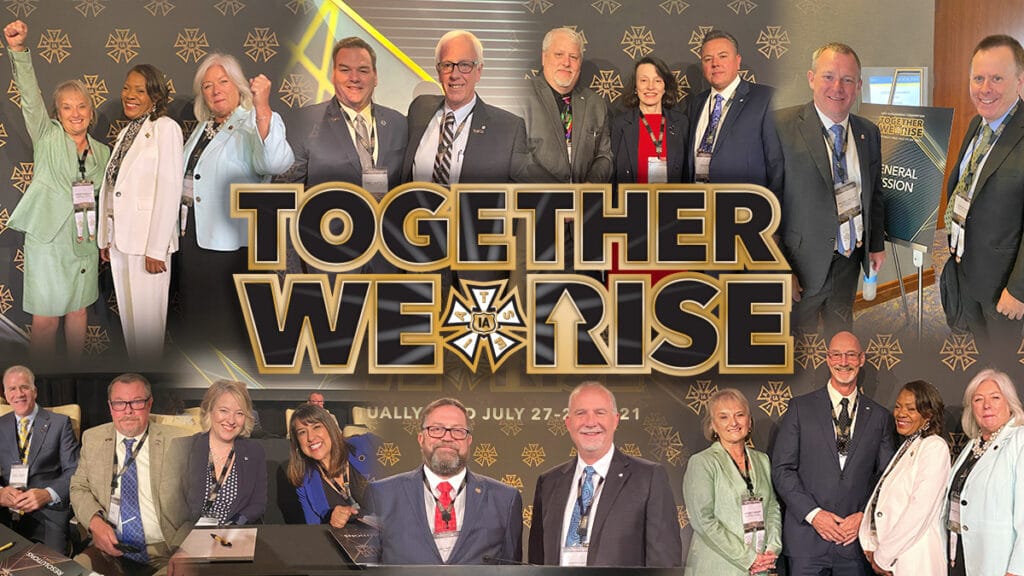 A collage of the re-elected officers of the IATSE