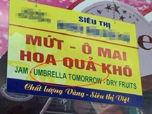 Đặc sản ô mai được dịch thành umbrella tomorrow (chiếc ô ngày mai).