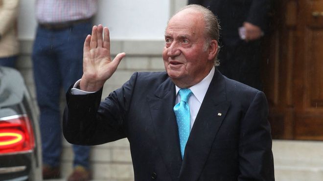 Spain's former King Juan Carlos at a wedding