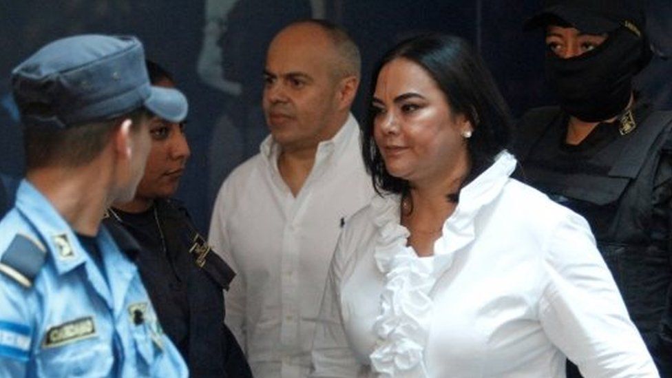 Former first lady Rosa Elena Bonilla de Lobo arrives at a court hearing after being convicted on graft charges, in Tegucigalpa, Honduras August 20, 2019.