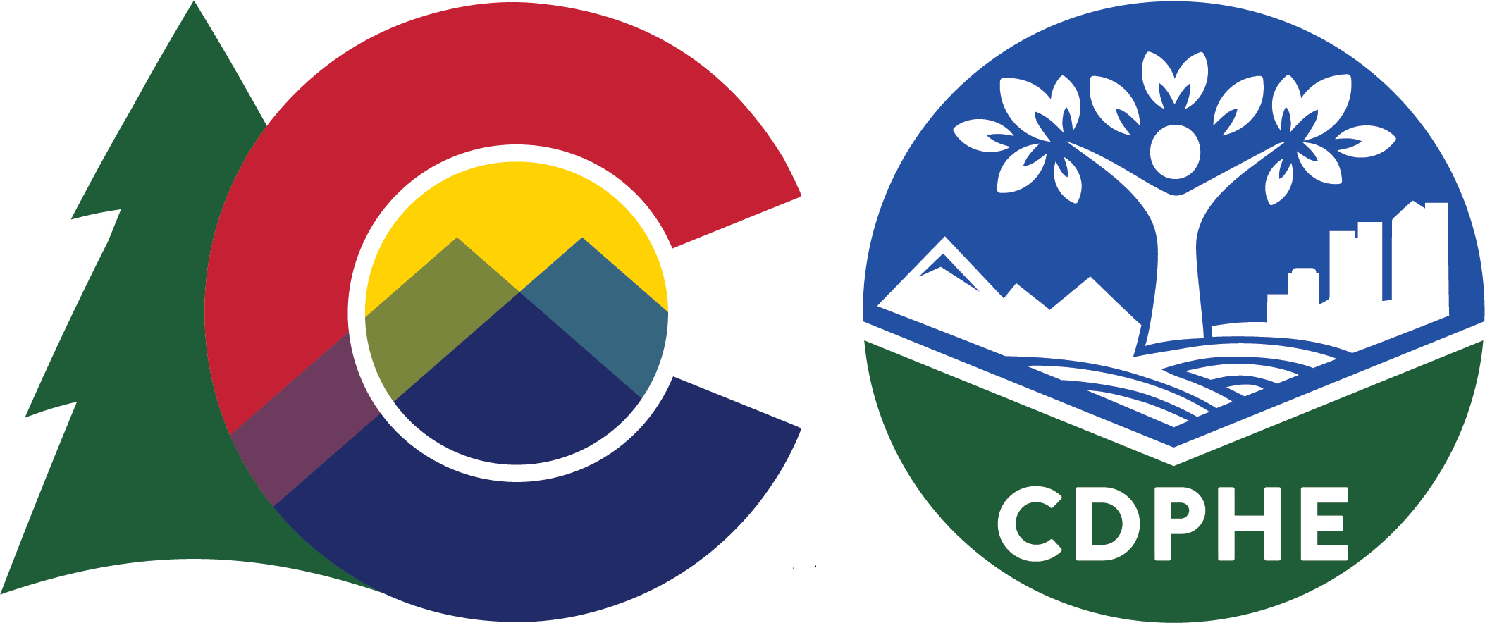 The State of Colorado logo and the CDPHE logo.